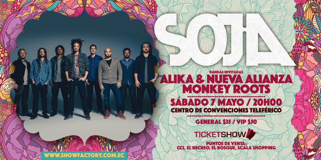 SOJALive's tweet photo. Ecuador! 🇪🇨 🇪🇨 🇪🇨
SOJA en Quito el 7 de MAYO!! https://t.co/8UN1GdCqlU