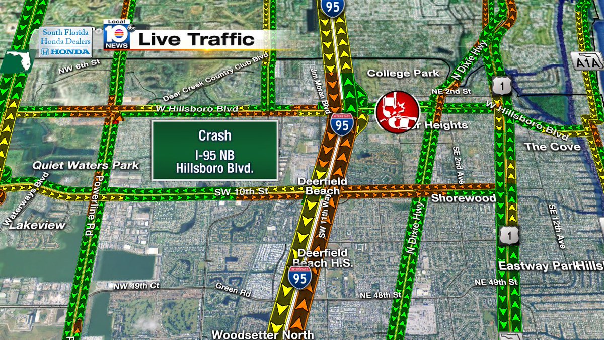 CRASH: I-95 NB & Hillsboro Blvd. Delays span back to Copans Blvd. #TRAFFIC https://t.co/04qNNSH7i6