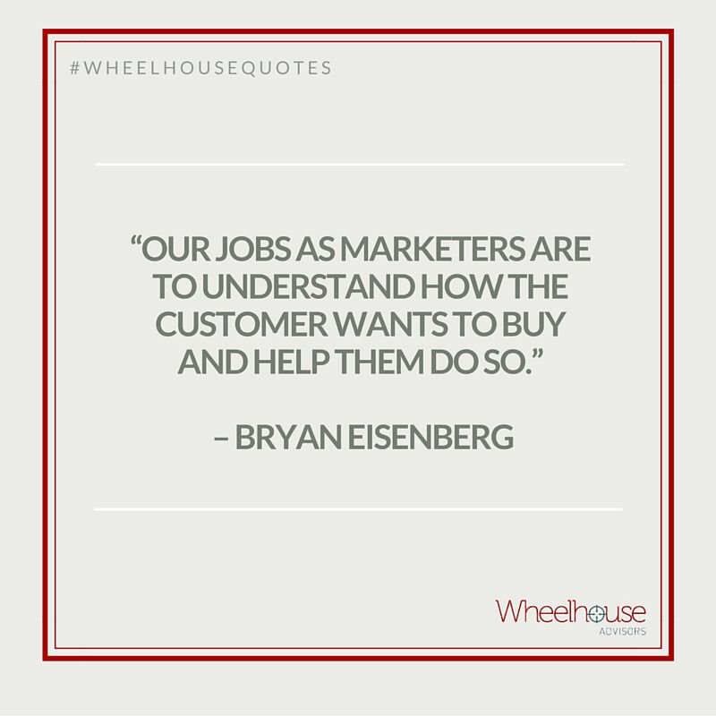 “Our jobs as marketers are to understand how the customer wants to buy and help them do so.” #WheelhouseQuotes