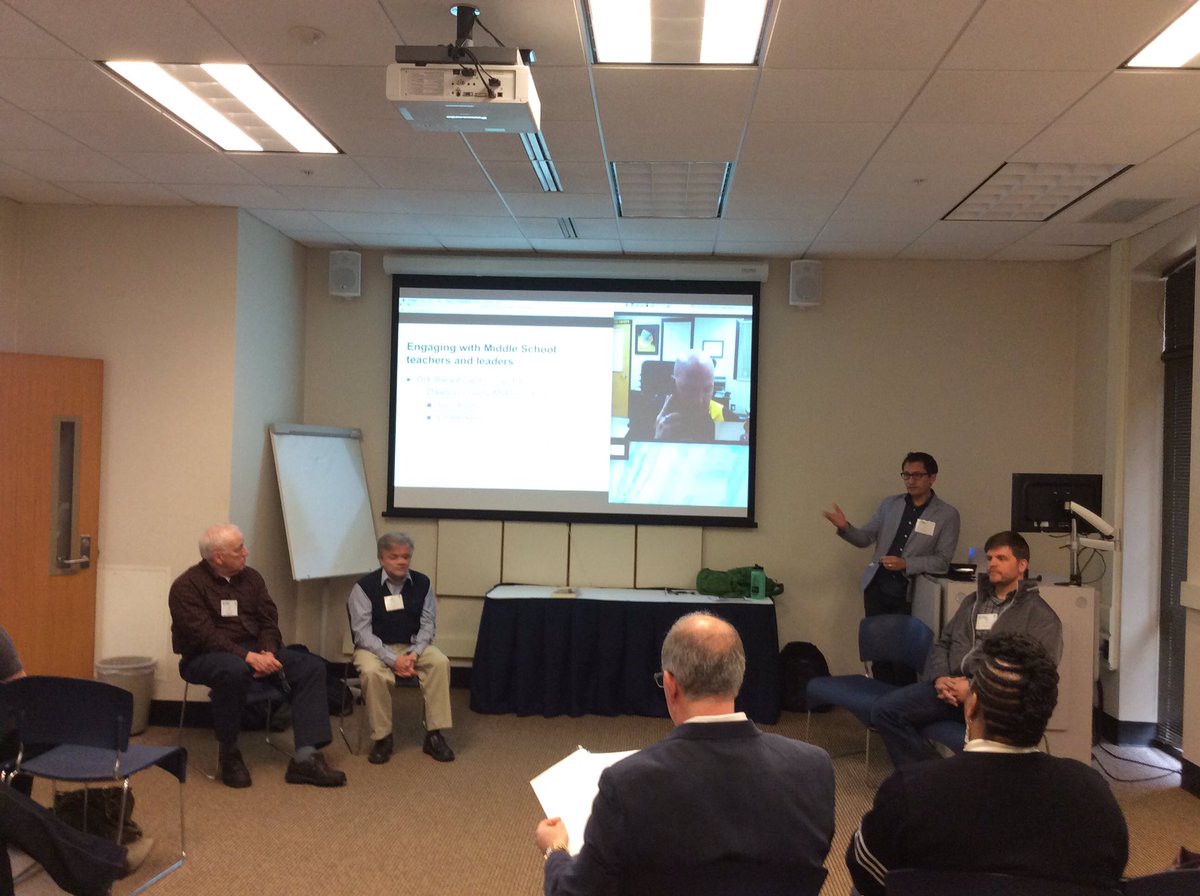 nsbeach509's tweet photo. Learning about teacher prep for integrating computer science in STEM Projects.
#STEMGS2016 https://t.co/Rhusf57UtS