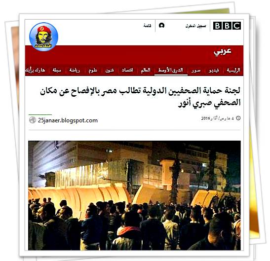 لجنة حماية الصحفيين الدولية تطالب مصر بالإفصاح عن مكان الصحفي صبري أنور 
