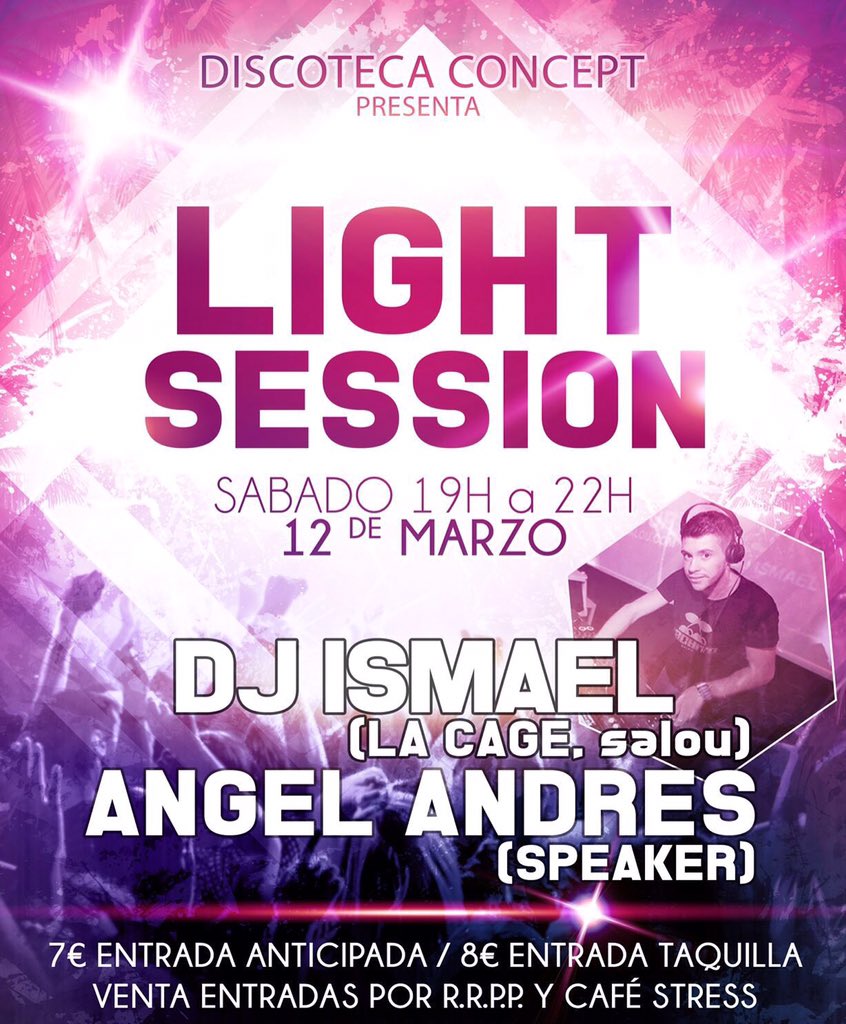 concept_light's tweet photo. VUELVE CONCEPT LIGHT! Sábado 12/03 con ISMAEL CANTOS! Consigue YA tú entrada #Concept14 #fiestoooooon https://t.co/fAUXdS0kHX