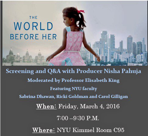 TribecaFilmIns's tweet photo. Tonight at 7pm watch a powerful TFI-supported film @WorldBeforeHer for free at @nyukimmel. 📽#WomensHistoryMonth https://t.co/nGyhBLmgdL
