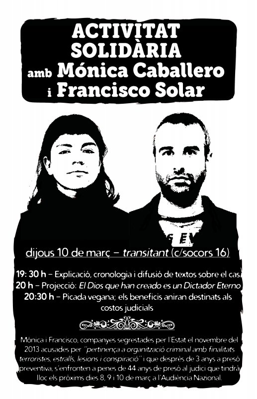 Acte de solidaritat amb Mónica i Francisco (10-03-16)