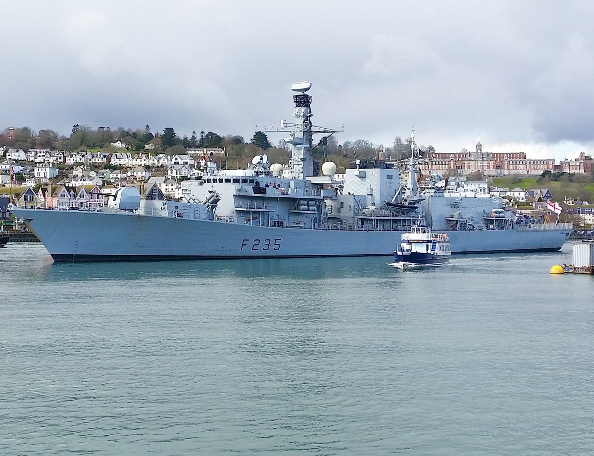 HMS Monmouth pulls into Dartmouth this morning #royalnavy #HMS #Monmouth #ship #royalnavalcollege #dartmouth #devon