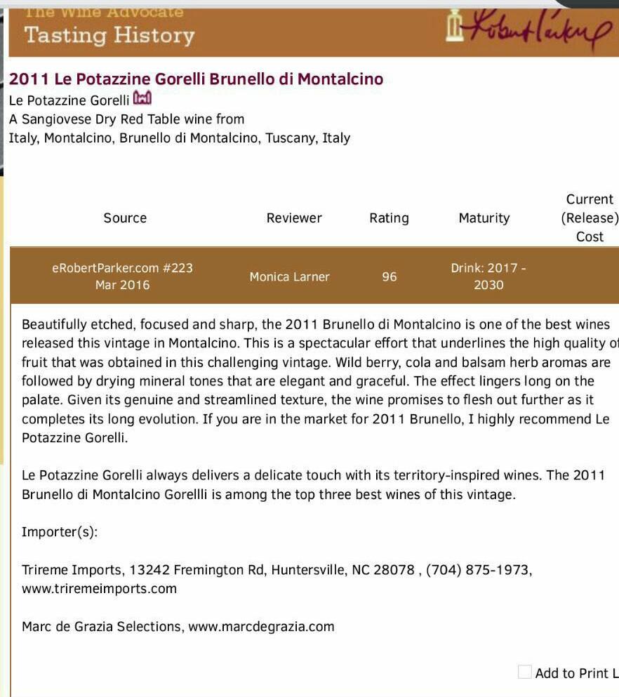 LePotazzine's tweet photo. Maximum score to our #brunello2011! Thanks to @MonicaLarner #96points https://t.co/hB6lOpNdtS