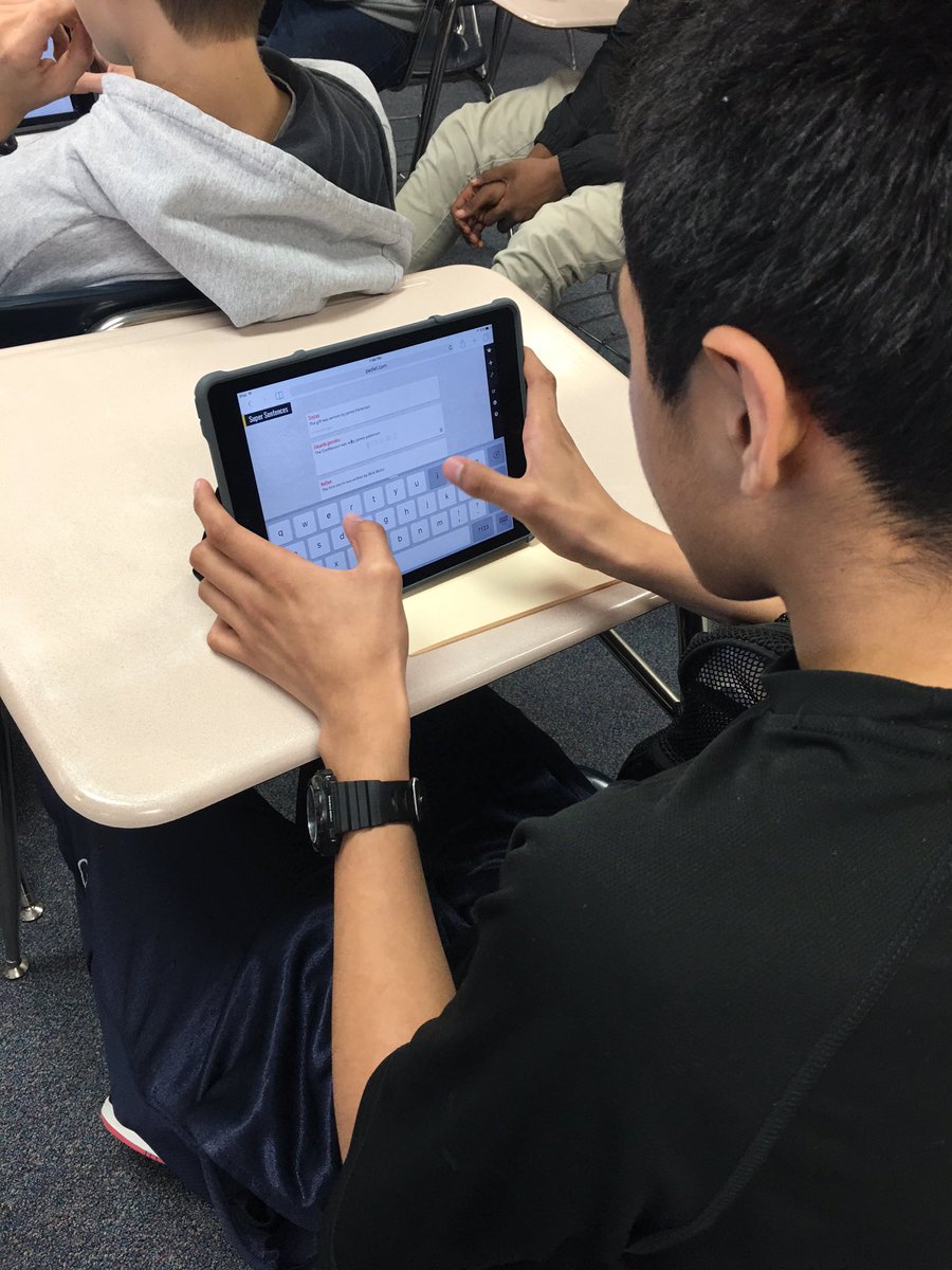 rspoutra's tweet photo. 7th gr writing camp Ss enjoy @padlet for combining sentences. @jbstephens8 #CBJbears https://t.co/1GnLRIzg17