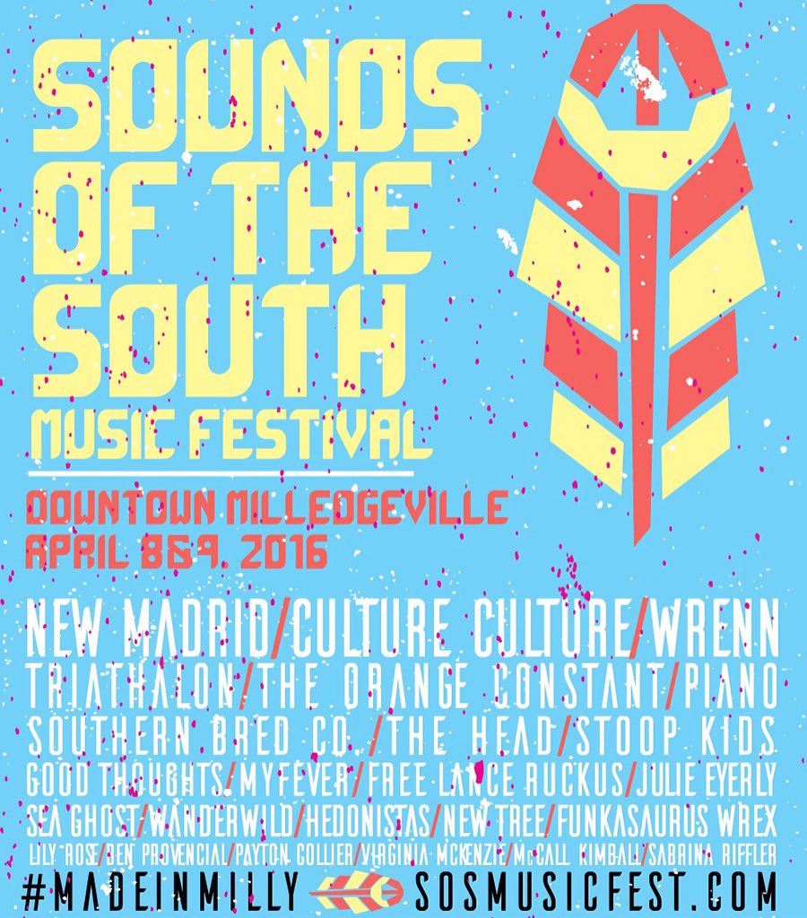 SoundsofSouth's tweet photo. Your 2016 lineup! Share our FB lineup post for a chance to win tickets to this year's SOS fest! #MadeinMilly https://t.co/GzL9tZaG8m