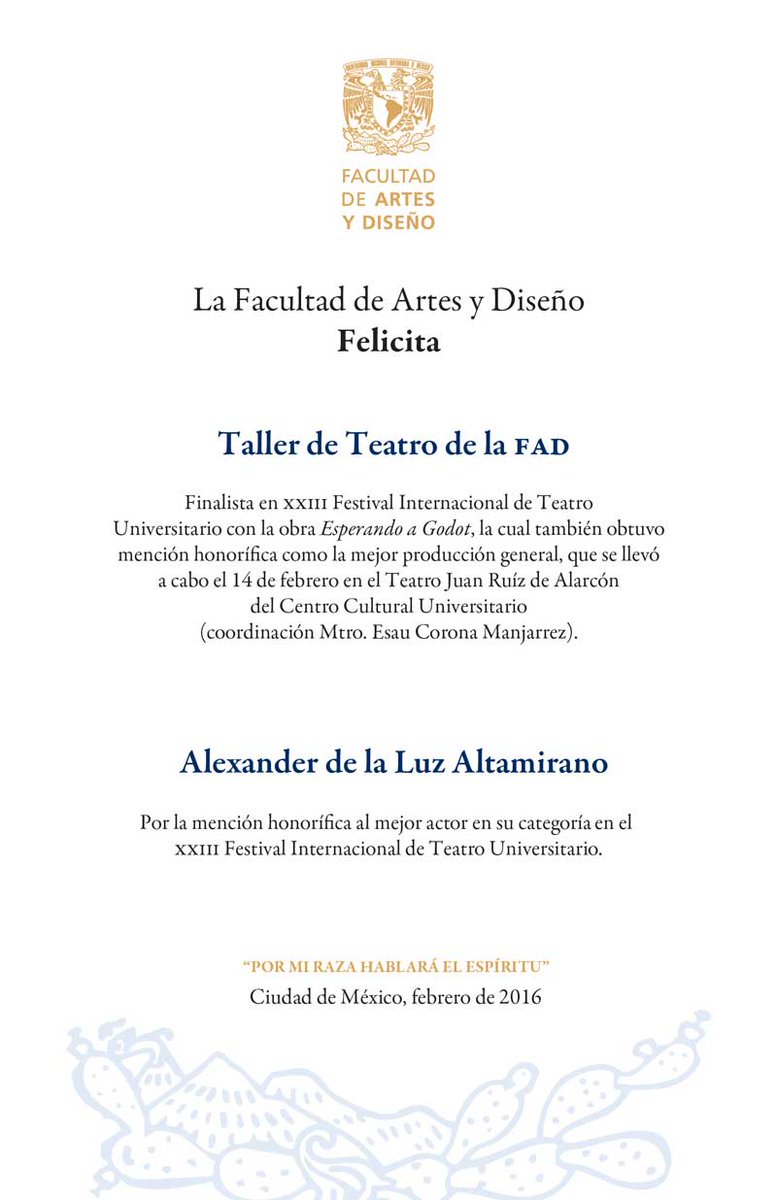imagenfad's tweet photo. comunidad #FAD_UNAM taller de teatro de la FAD ¡Felicidades! https://t.co/k7g8XoCAyK