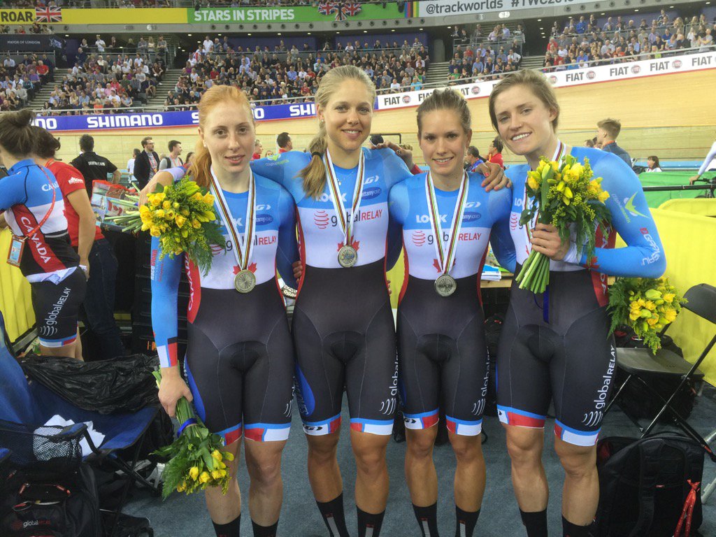 cdncyclist's tweet image. Silver medal for Canada @JasminGlaesser @layk88 @gsimmerling @Alli_Bev