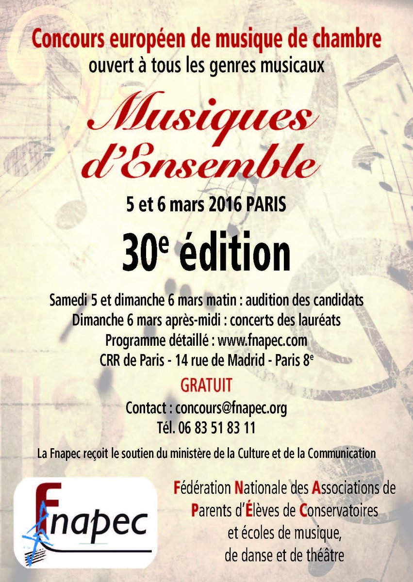 Fnapec's tweet photo. Retrouvez programme complet des auditions! Venez écouter les candidats! 5&amp;6 mars @crrdeparis https://t.co/aSRGNoLZOs https://t.co/RJJsnMJiON