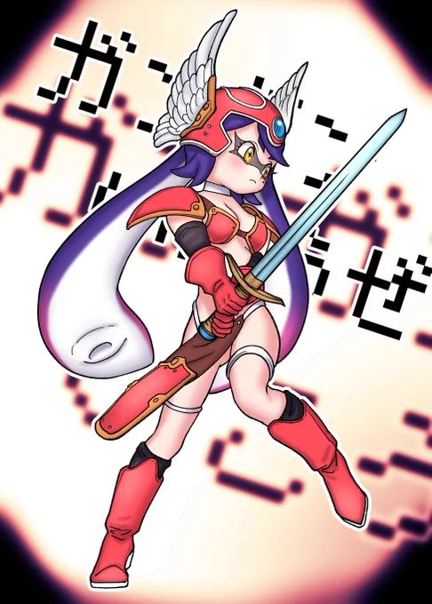 戦士アオリちゃんと賢者ホタルちゃんそれぞれ単体で。 