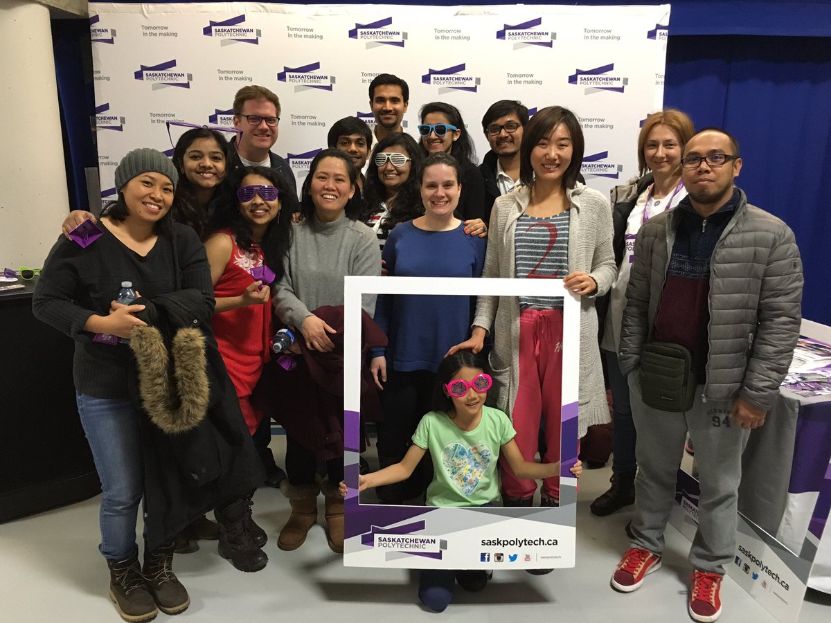SaskPolytech's tweet photo. We brought some international students to their very first Canadian hockey game!! #SaskPolytechWHL https://t.co/KdkxB2uIO3