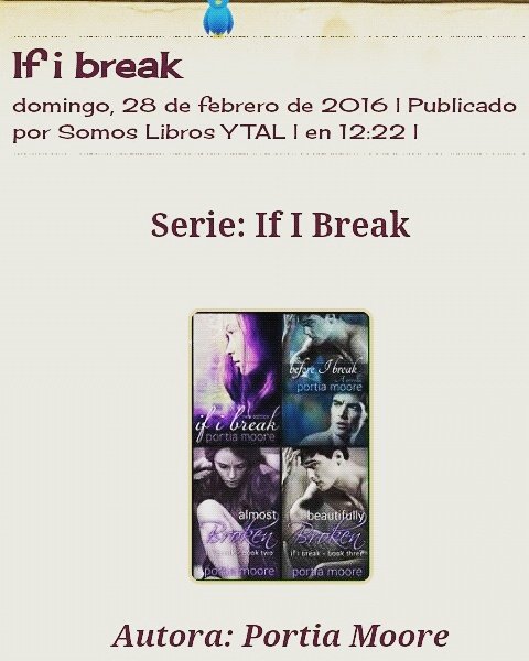 Libros_yTAL's tweet photo. Buenas noches lectores. Reseña en el #blog de #ifibreak de #portiamoore #libros #books #romance #suspenso #adulto https://t.co/o1BsUPbQlT