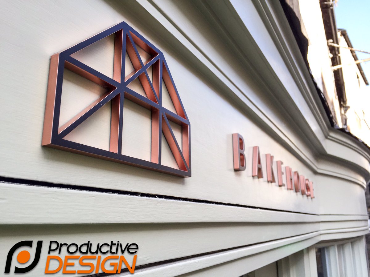 New design installed today in stamford, copper edged cut lettering with printed vinyl applied to the face