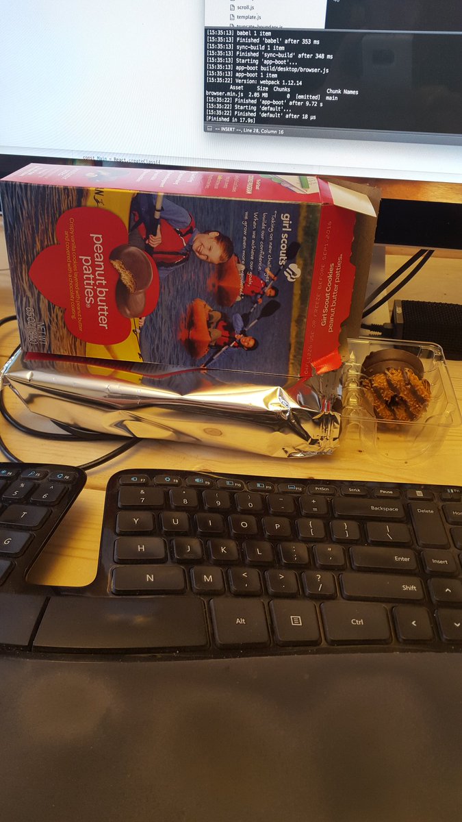 RemoteTeams's tweet photo. The struggles of working remote summed up in one photo #remotework #devilcookies #homeoffice https://t.co/Q1gFJghCOA