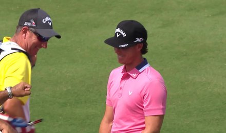 SkySportsGolf's tweet image. WATCH: Kristoffer Broberg brightens his Doral debut with a slam-dunk birdie skysports.tv/Dri6HS