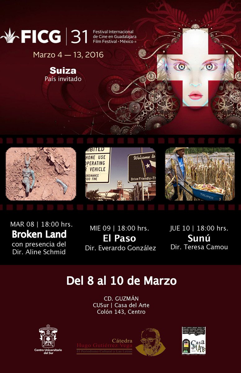 CUSur_UdeG's tweet photo. #DocumentArte, tour de cine documental de @FICGoficial llega a Ciudad Guzmán → https://t.co/iyMctFWHWi ¡No falten! https://t.co/xLzRCWyeeJ