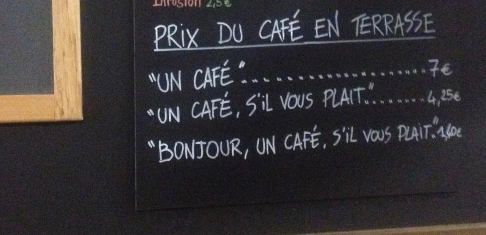 Le_NouvelObs's tweet photo. Pour ce restaurateur, "Un café s'il vous plaît" coûte moins cher qu' "un café" https://t.co/I4MLNdeXZz https://t.co/91ixQEbB5H