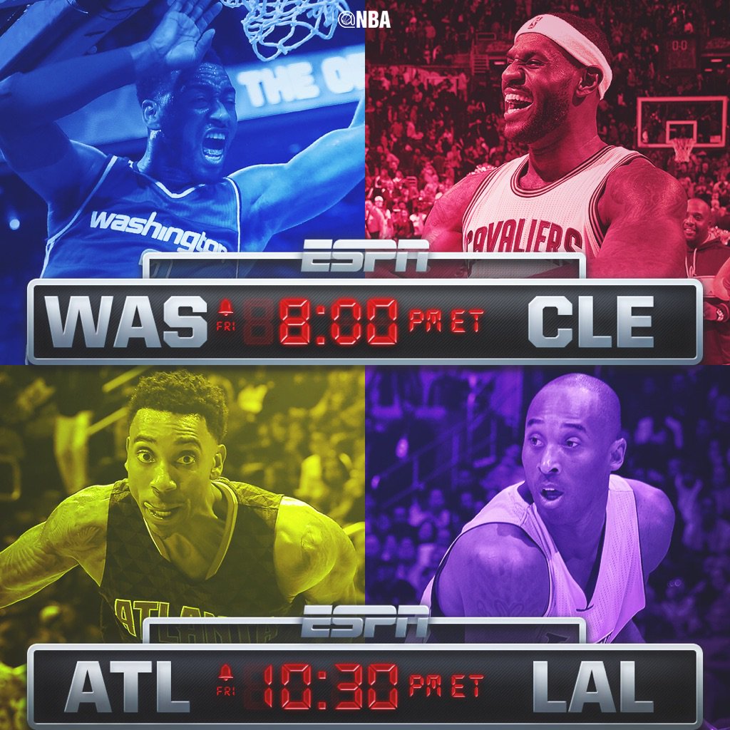 Roger_Mounger's tweet image. Tonight&apos;s @ESPNNBA action tips off at 8pm/et! #WASatCLE #ATLatLAL