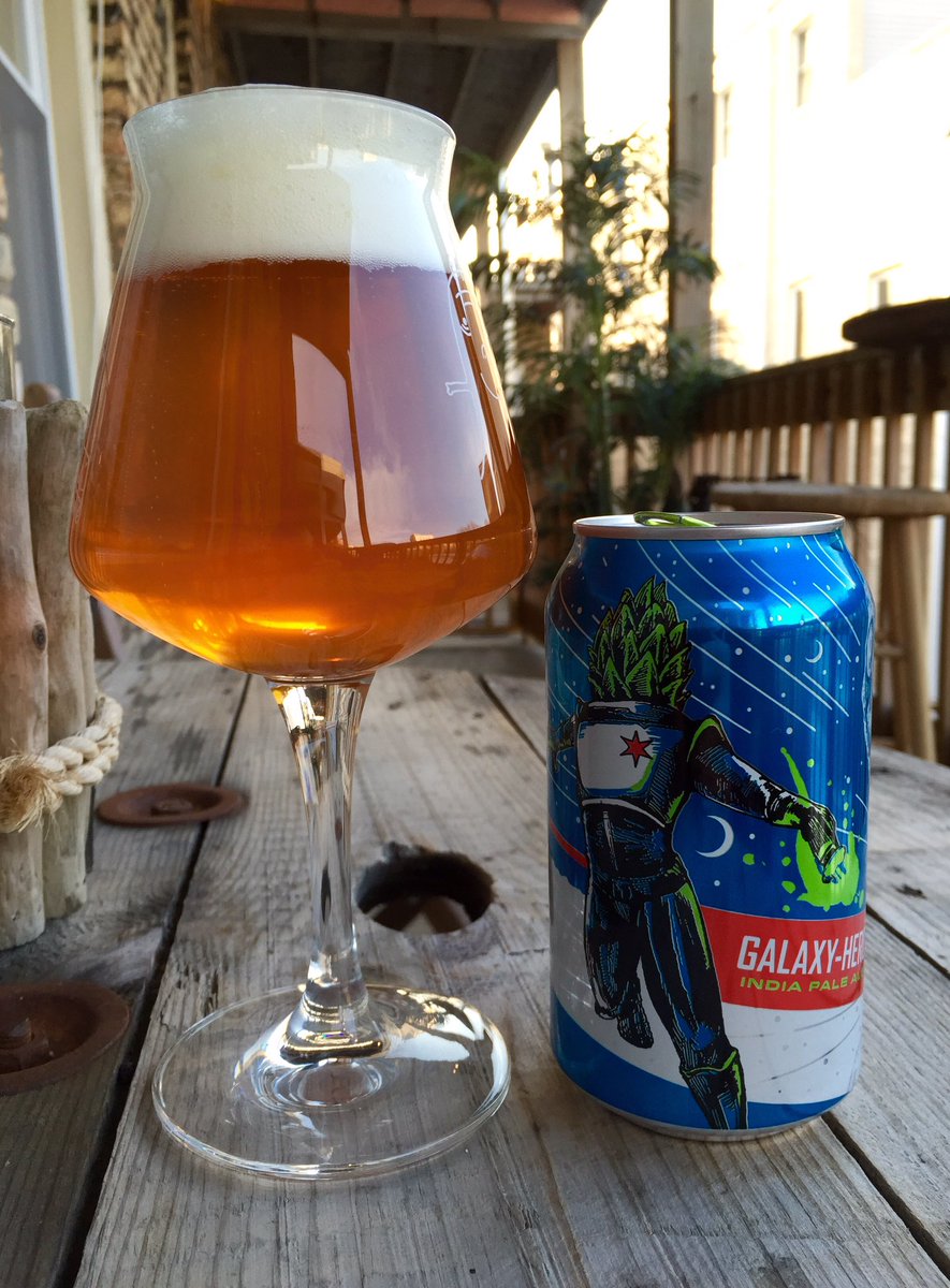 Thoroughly enjoying this 4 day old can of <a href="/RevBrewChicago/">Revolution Brewing</a> Galaxy-Hero on my back porch. So fresh and so good.