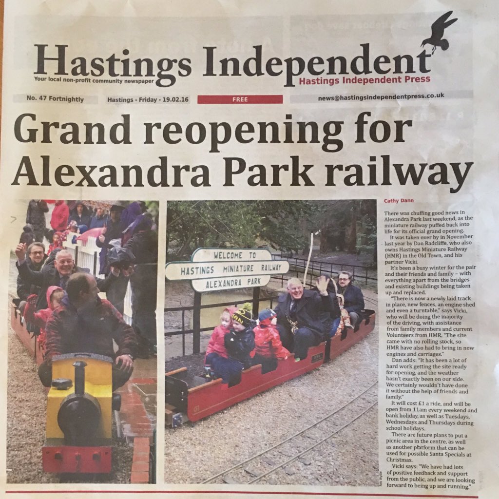 <a href="/bbcsoutheast/">BBC South East</a> <a href="/CharlieRose1/">Charlie Rose 📻📺📱🎤🎶🛤️</a> Alexandra Park has just seen launch of Britain's newest train service, too c/o <a href="/HMR1066/">HMR</a>