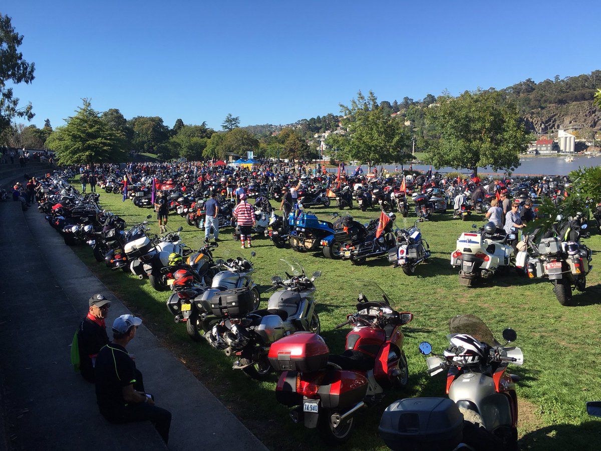 eventstasmania's tweet photo. Over 3000 people in Launceston for the #Ulysses AGM 2016. #events #riding #launceston #discovertasmania https://t.co/f8ZFX5KLn6