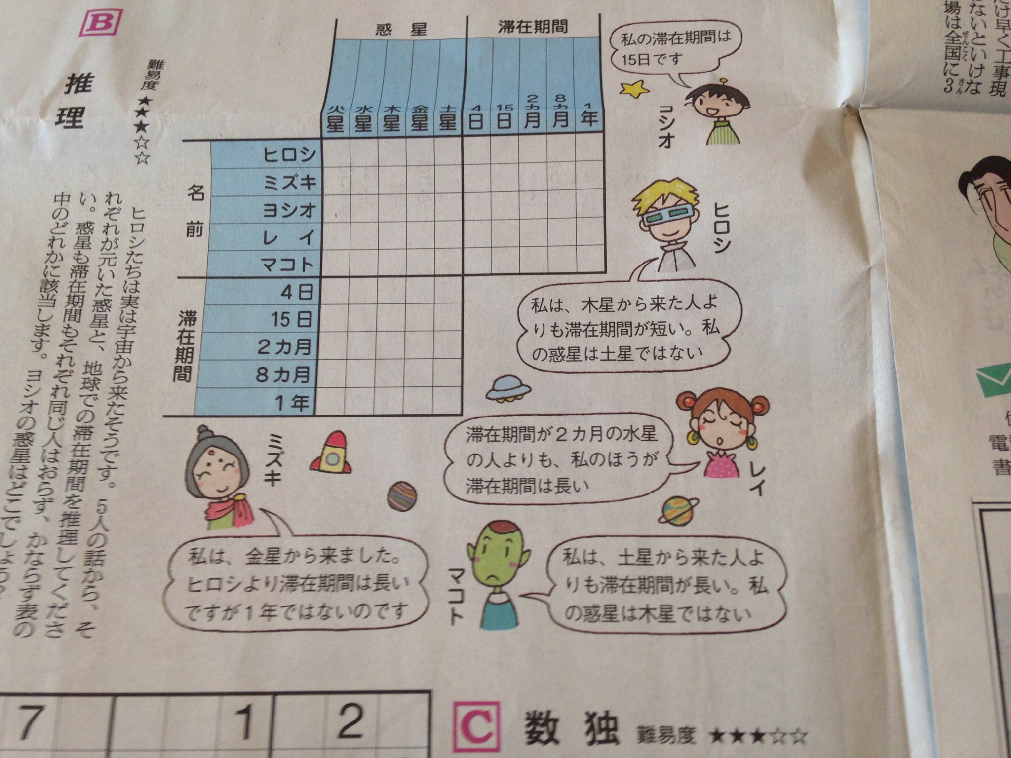 橋本孝弘 朝日新聞のdeパズルの推理のイラスト かわいいよなあ T Co 1eyp5qexsm Twitter