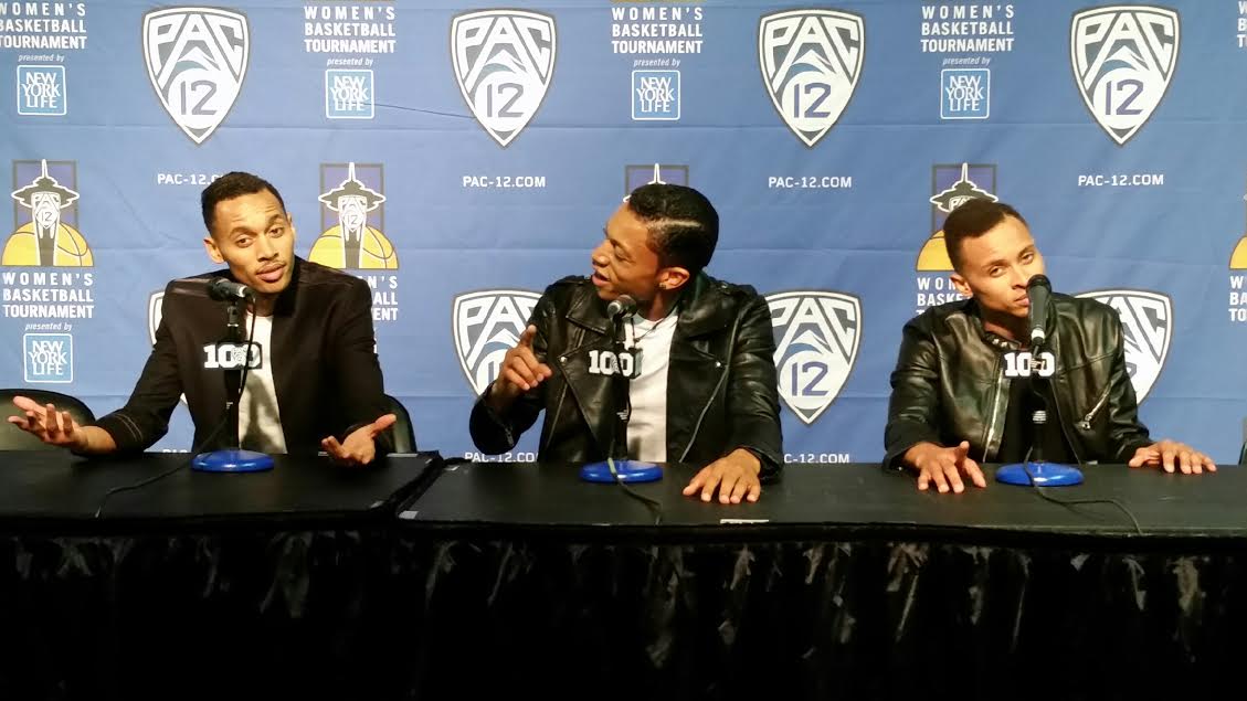AKNU's tweet photo. We're here making the media rounds Women's @pac12 #halftime #AKNU #Seattle https://t.co/q2ZPxkhQXU