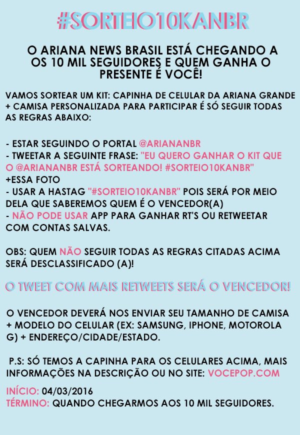 gomezprincz's tweet image. Eu quero ganhar o Kit que o @ariananbr está sorteando! #Sorteio10kANBR