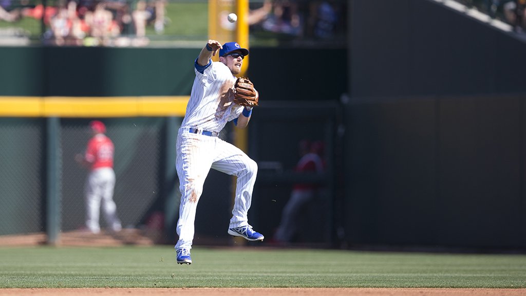 Cubs's tweet photo. .@benzobrist18 catches some air. https://t.co/eo211lBk2Q #LetsGo https://t.co/hIUqX4xgnM