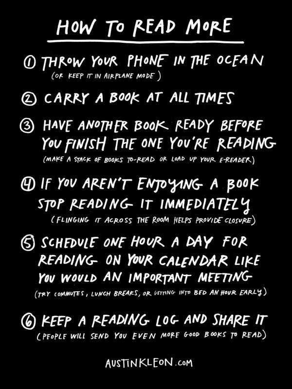 invitdbookclub's tweet photo. The only thing we'd add to @AustinKleon's How To Read More? The #50BookPledge, of course! https://t.co/fppb5cTMNf
