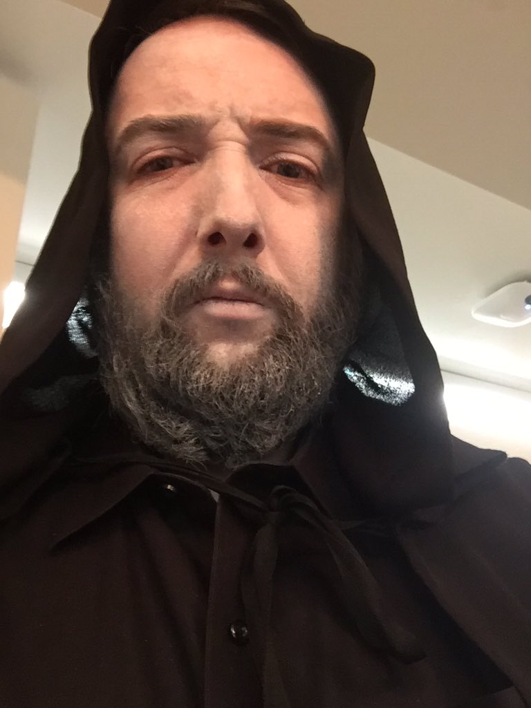 Jon getting ready to perform Kurt Weills Der Jasager at Convocation Hall. What a creeper. #hailsatan