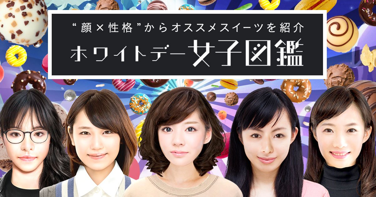 Yahoo Japan ヤフー Yahoo ショッピング ホワイトデー女子図鑑 T Co 4akpunwj2o お返しをしたい女性の写真をアップロードするだけで彼女が日本人女子25種類のどのタイプかを診断 ぴったりのお返しスイーツも分かります T Co