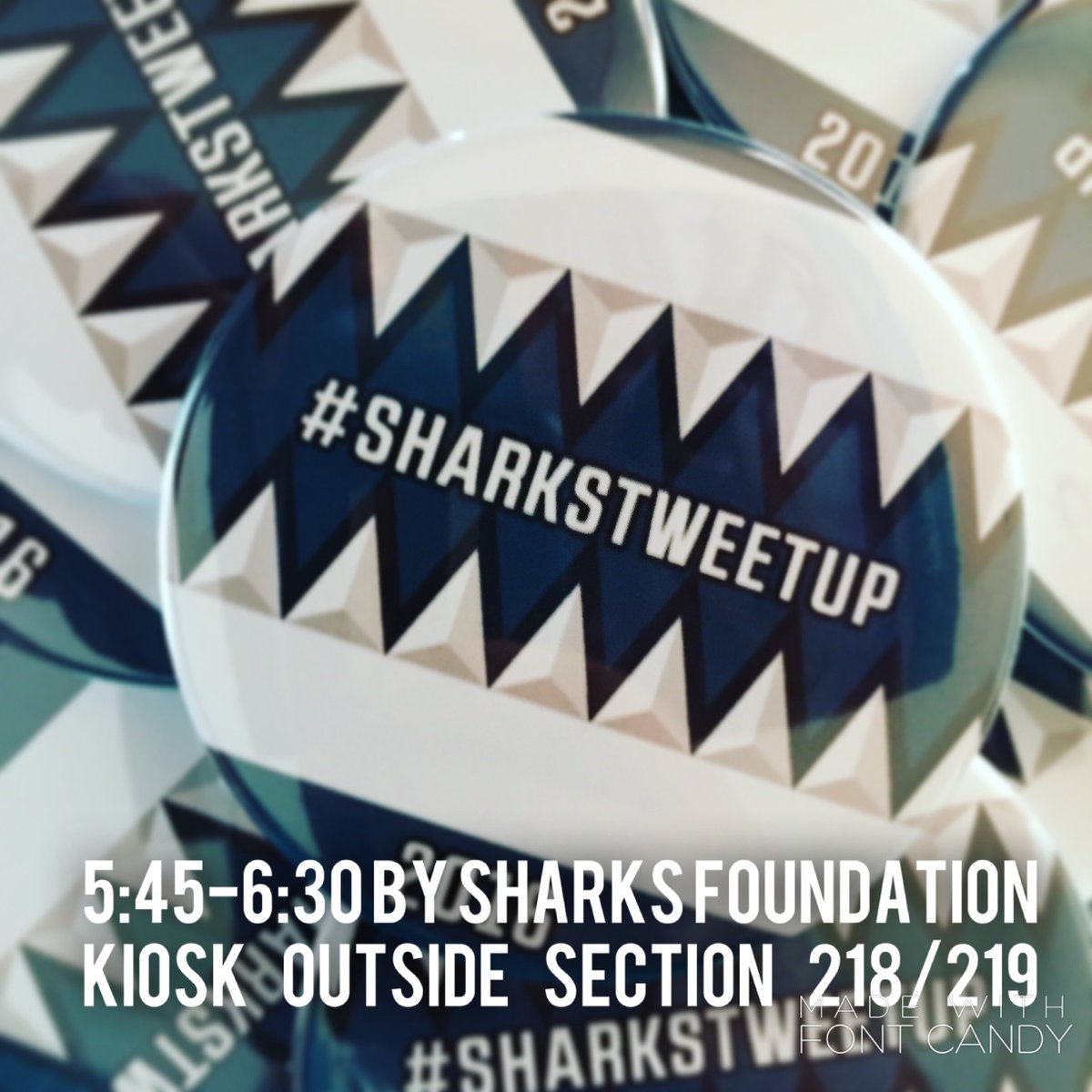 Puckguy14's tweet photo. Info for #SharksTweetup at the tank tomorrow 
5:45 - 6:30 @SharksCare booth outside 218/219 https://t.co/LoSMwg4WmT