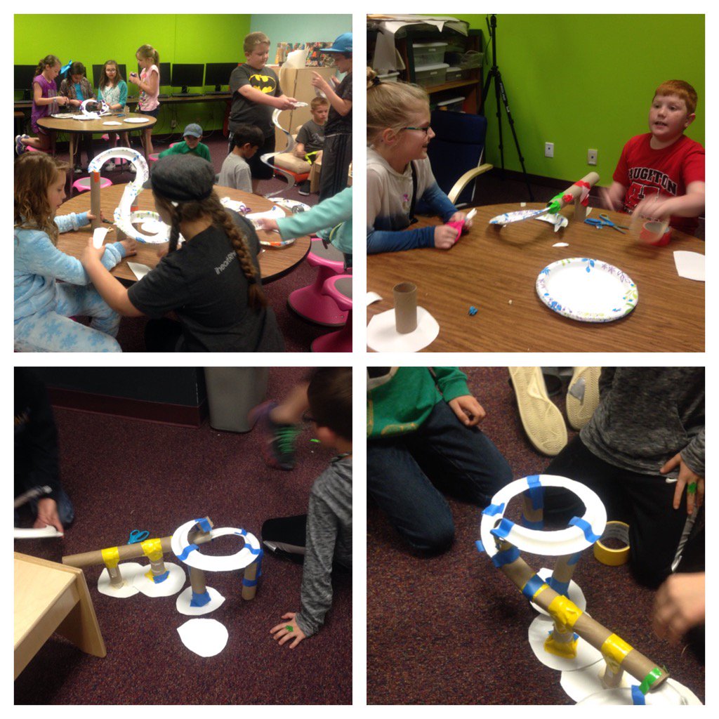 smhgar's tweet photo. We had fun building paper plate marble roller coasters today!#wcemakerspace #azLEARNS https://t.co/BClx8kIuOI