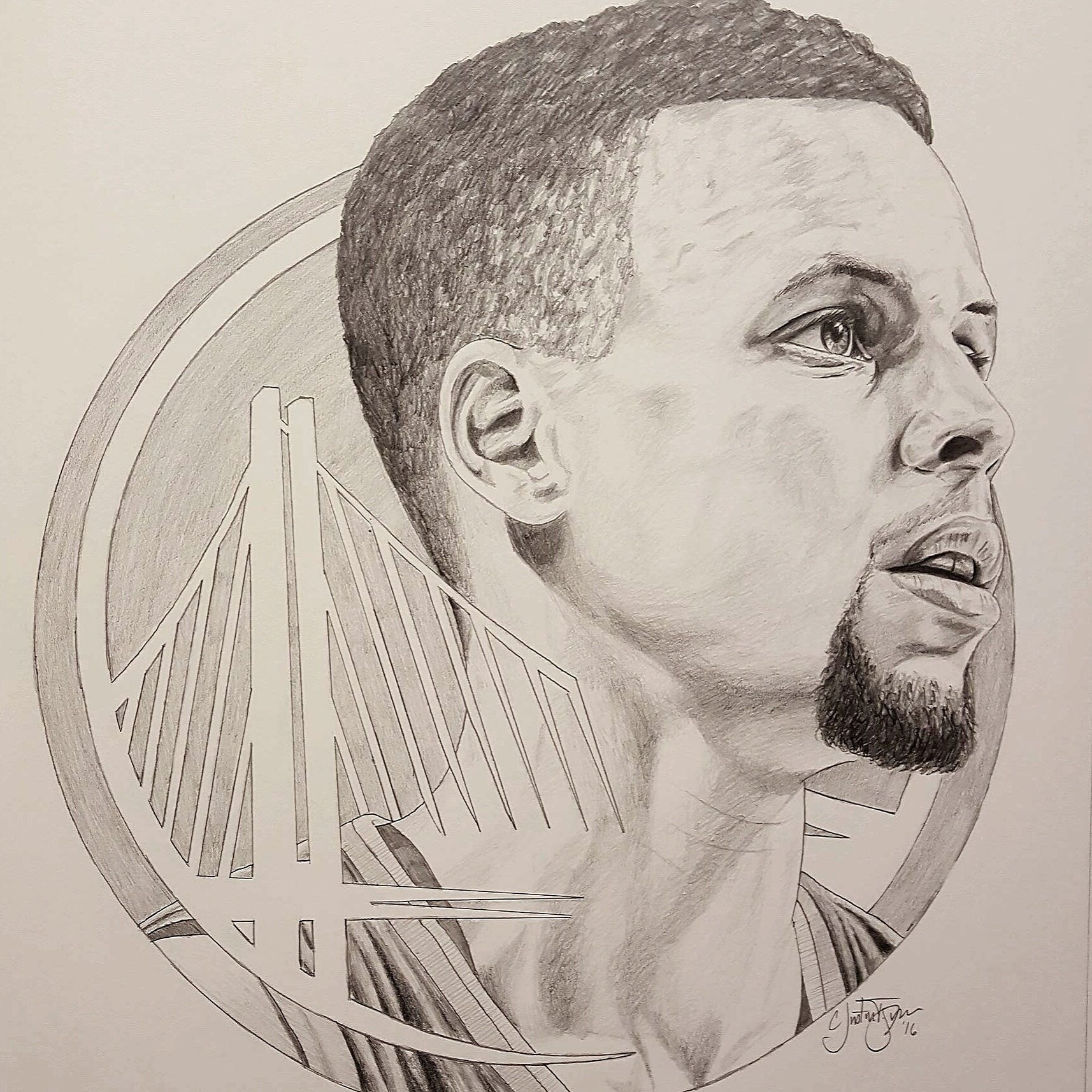 How to Draw Steph Curry: Step by Step (ONE PENCIL) 