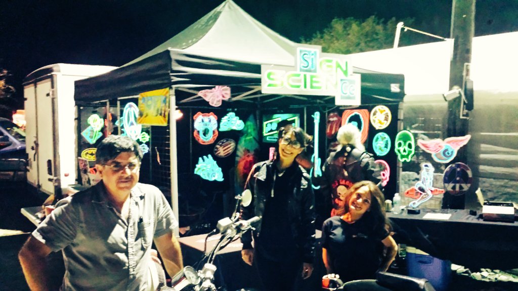 SignScience's tweet image. Another crazy day being a vendor for bikeweek! #bikeweek #daytona #motorcycles #neon #signage