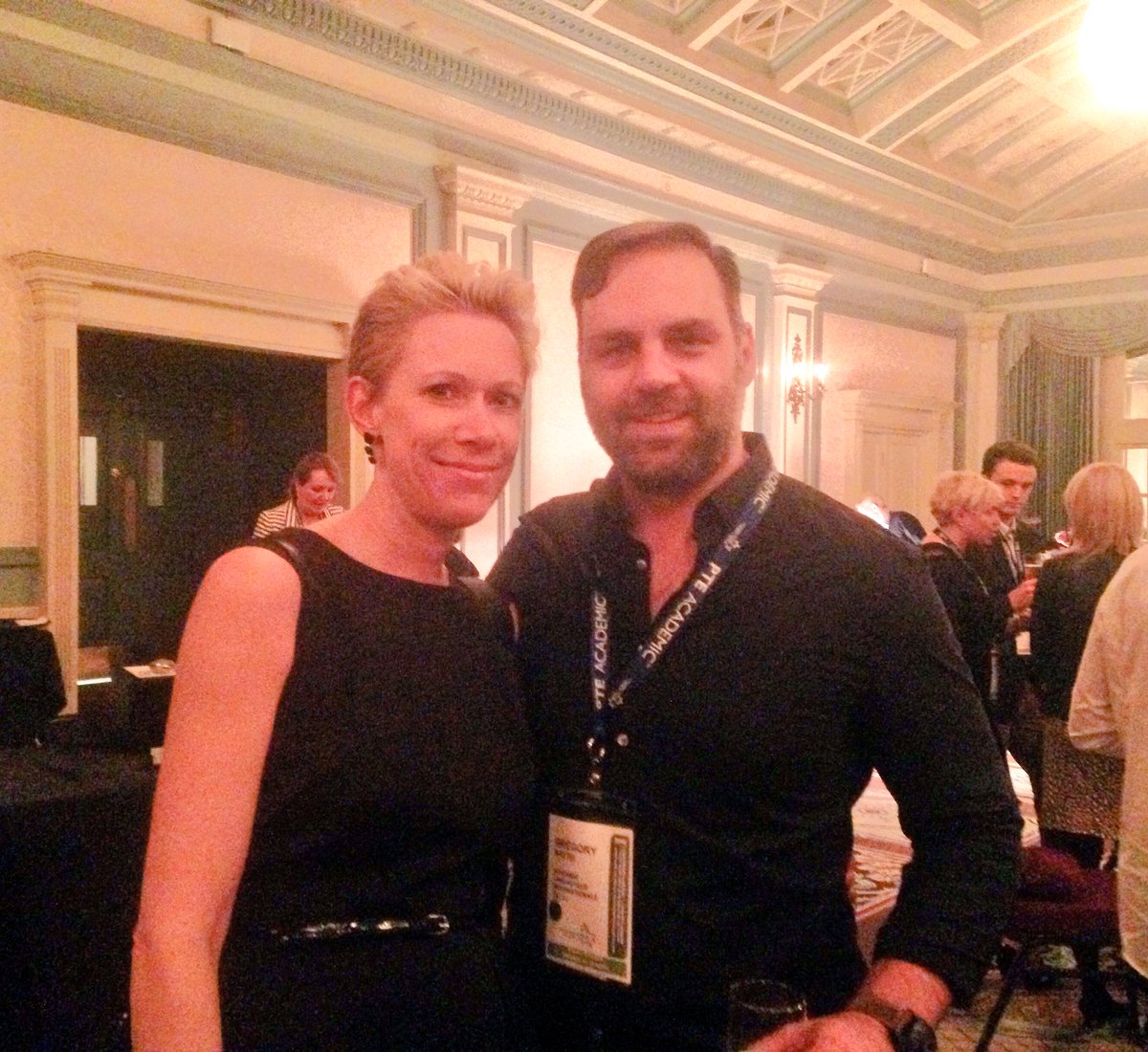 LangCanada's tweet photo. #LCConf2016 closing reception with @amybakerThePIE and @studymontreal's Gregory Mattei! https://t.co/opqse4hPDF