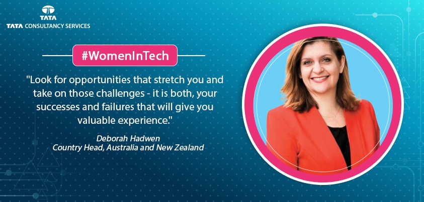 People_TCS's tweet photo. TCS ANZ head @DHadwen gives some motivating advice to #WomenInTech. https://t.co/MQBxTUEcgi https://t.co/kr7duSNPrf