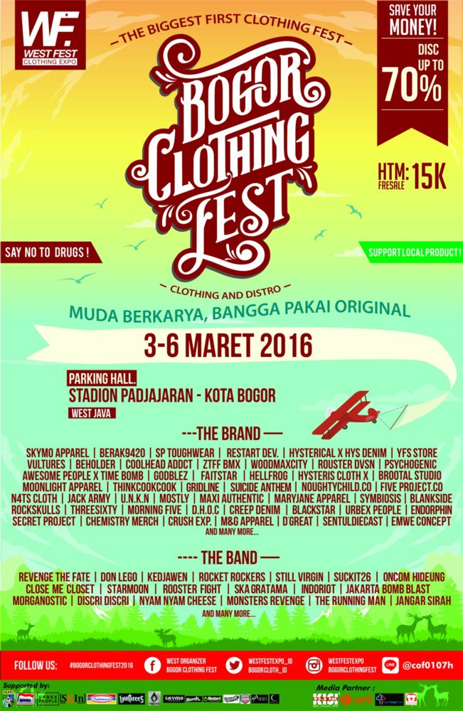 infoevent_boom's tweet photo. Hari ini #BogorClothingFest2016 | 3-6 Maret | Lap Parkir Stadion Pajajaran @BogorCloth_ID @WESTFESTeXpO_ID https://t.co/cZKE5Tva5i
