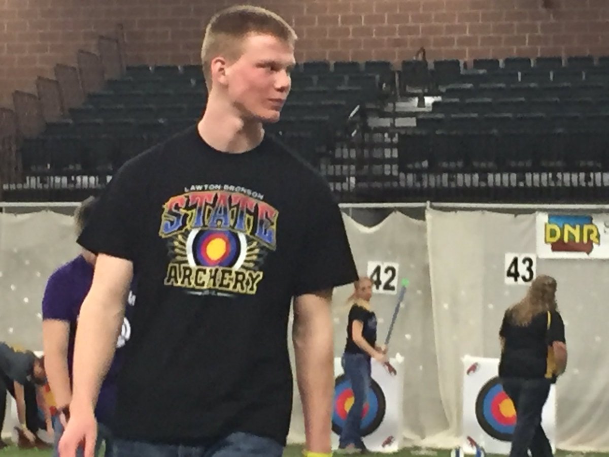 JasonRCarlson's tweet photo. Kneifl stoked after first round of shooting! #stateArchery https://t.co/4H1fRjbFRd