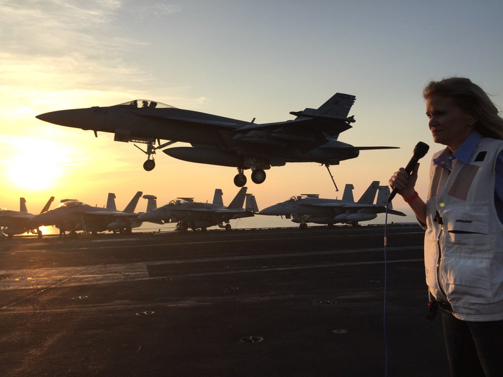 MarthaRaddatz's tweet photo. Watch a mission against ISIS in Syria from the deck of the USS Truman @ThisWeekABC https://t.co/bEIpJDObyi