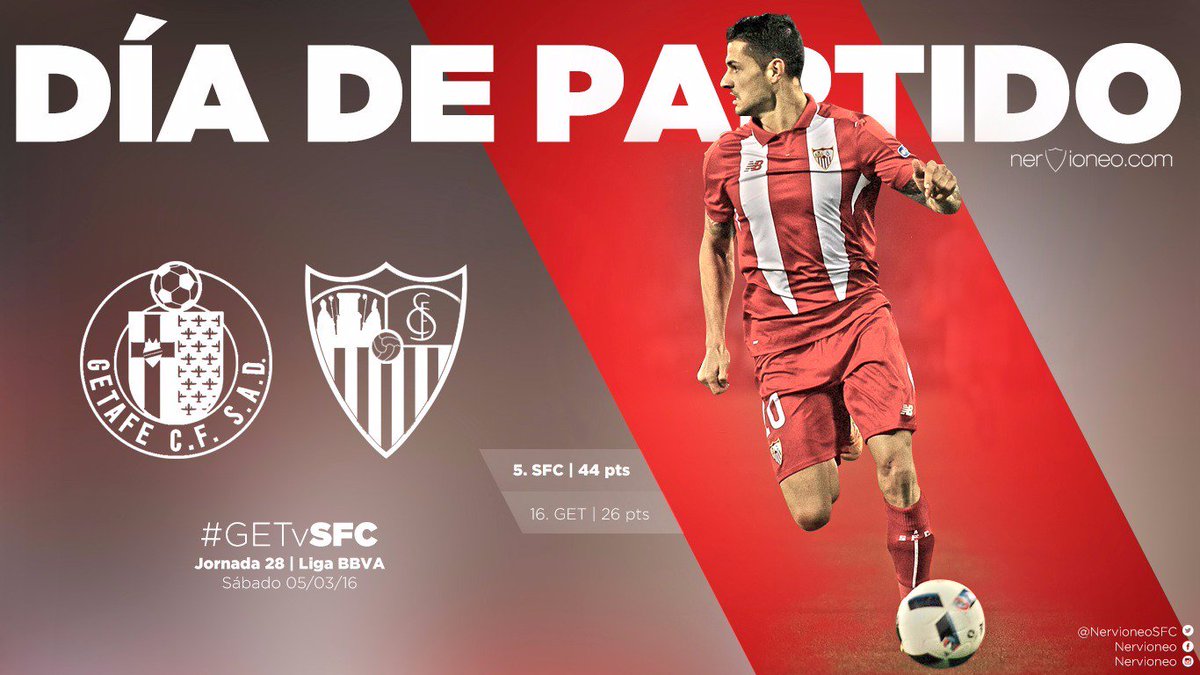 BigDataSFC's tweet photo. El #SevillaFC busca acabar con la mala racha lejos de Nervión ante un @GetafeCF en horas bajas. #GETvSFC https://t.co/z5X03B13wX