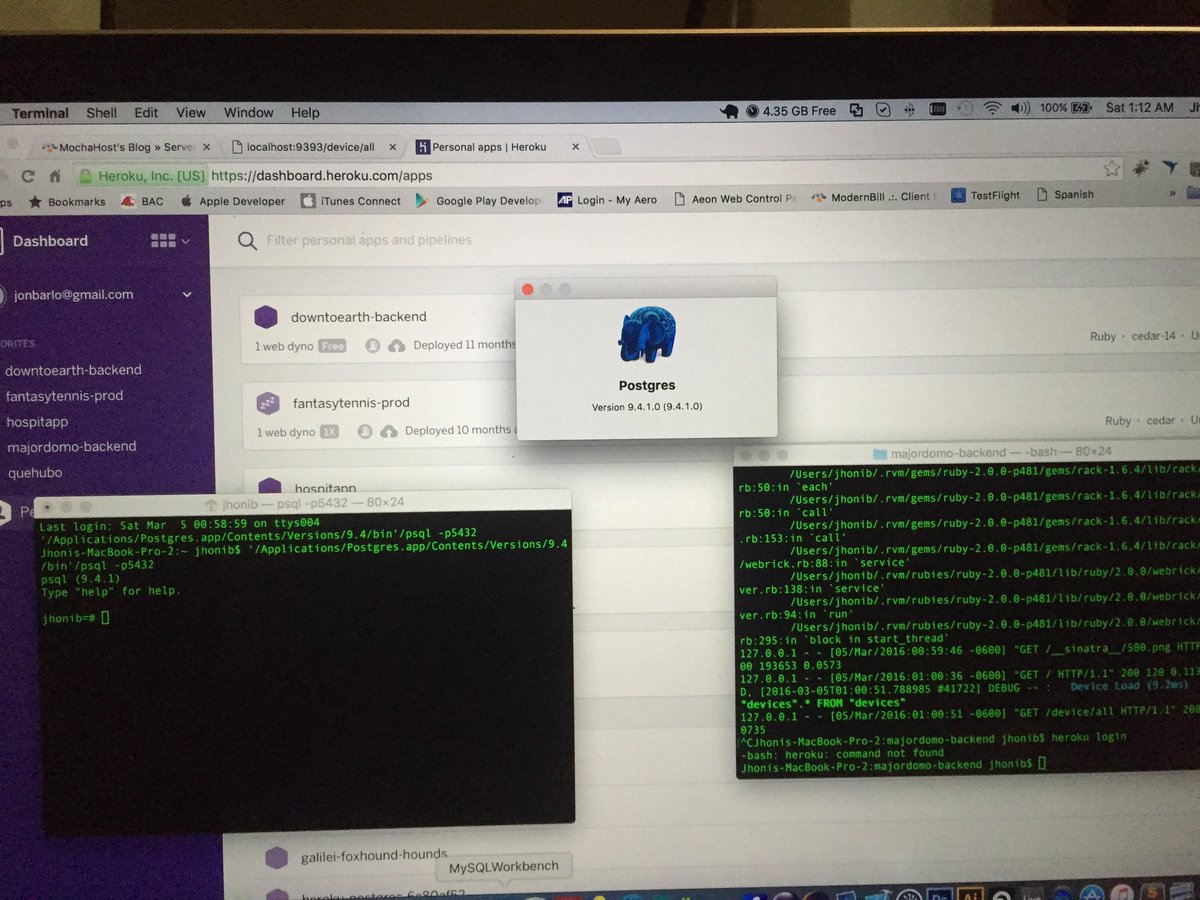 jonbarlo's tweet photo. Daaaat feeling #heroku #cloudcomputing #sinatraruby #PostgreSQL #git #sublime #software #development https://t.co/1zET41JUba