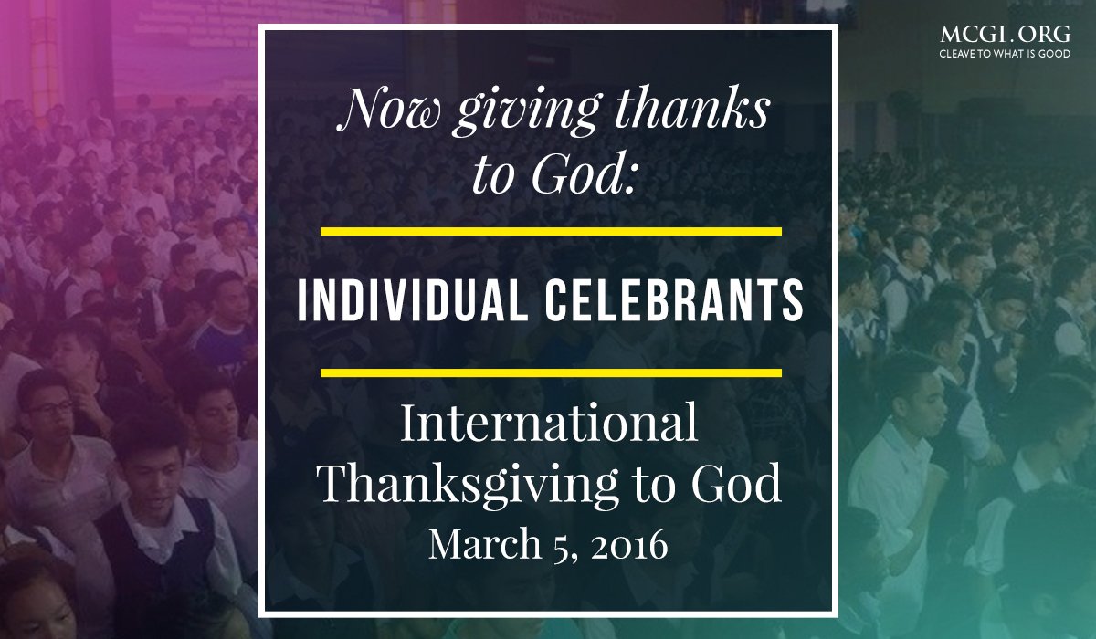 mcgidotorg's tweet photo. For His highest calling &amp; many more reasons, March celebrants sing their million thanks to God!
#OneThankfulBodyMCGI https://t.co/544iPJ9pb3