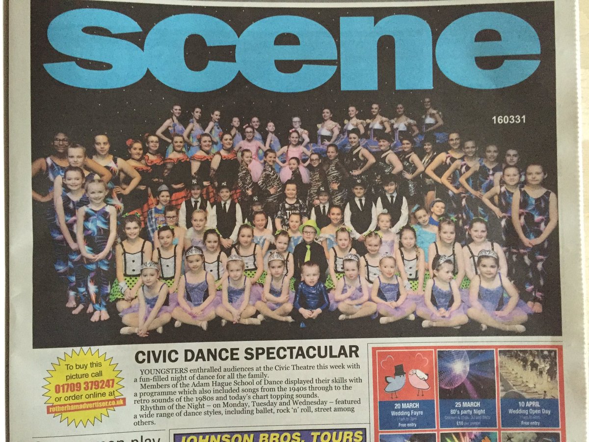'Civic Dance Spectacular' in this weeks Advertiser newspaper! #dance #Rotherham #newspaper #show #theatre #DANCERS