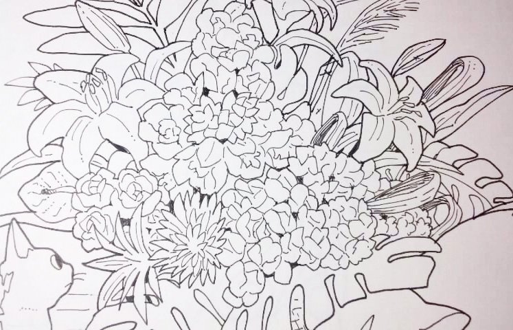 ハアハア…もうお花描くのいやじゃあ…猫漫画なんじゃあ
(※ユリ科は猫にとって根から花粉に至るまで猛毒ということなので気を付けてくださいね～～) 