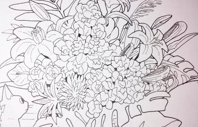 ハアハア…もうお花描くのいやじゃあ…猫漫画なんじゃあ
(※ユリ科は猫にとって根から花粉に至るまで猛毒ということなので気を付けてくださいね～～) 