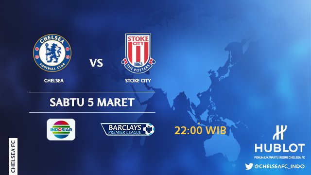 Malam ini kami akan menjamu Stoke City. Laga ini akan disiarkan oleh Indosiar pada pukul 22.00 WIB... #CFCIndo